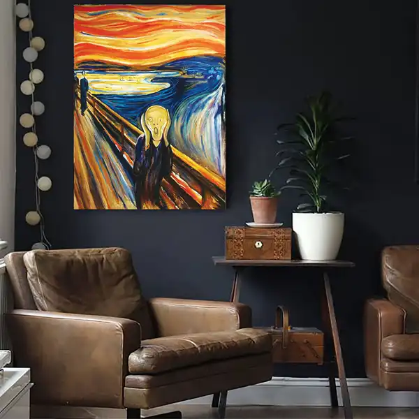 تابلو نقاشی رنگ روغن طرح جیغ ادوارد مونک کد 001