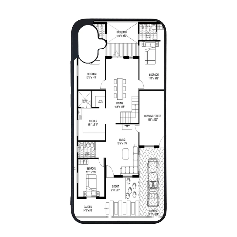کاور طرح نقشه ساختمان مناسب برای گوشی موبایل سامسونگ galaxy a04e