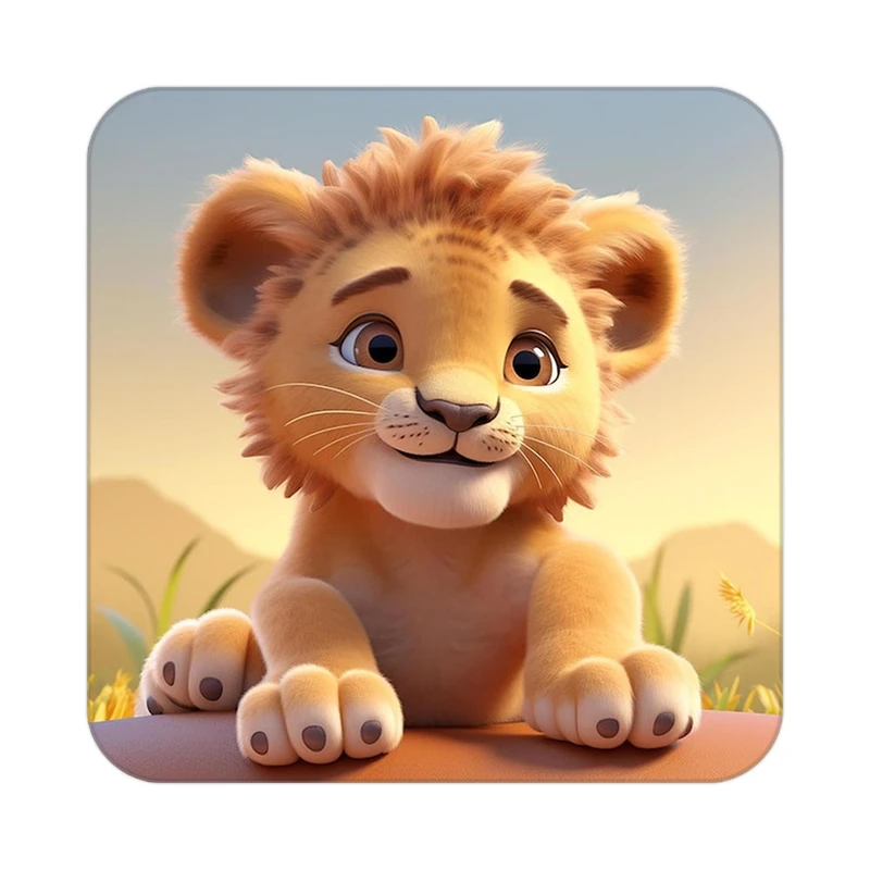 زیر لیوانی کاکتی طرح شیر مدل mp22855