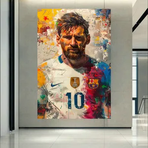 تابلو بوم طرح مخمل فوتبال مدل لیونل مسی کد PD130596