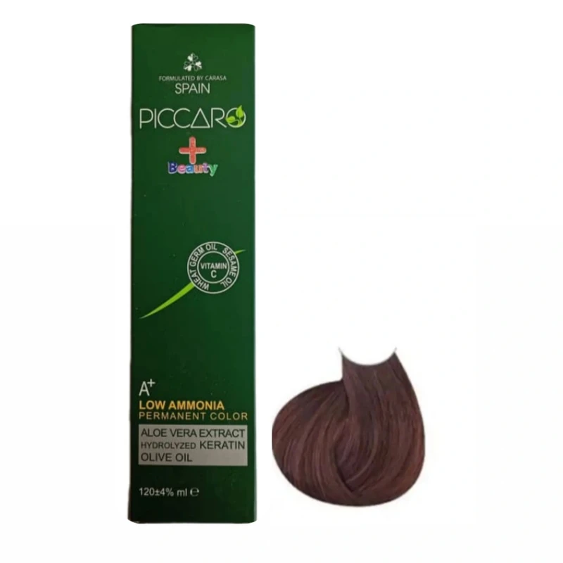 رنگ موی پیکارو شماره 5.38 مدل پلاس بیوتی حجم 124 میلی لیتر رنگ قهوه ای نسکافه ای