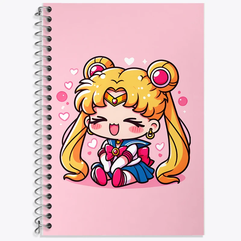 دفتر زبان 50 برگ خندالو مدل سه خط طرح چیبیوسا انیمه سیلور مون (Sailor Moon) کد F6964