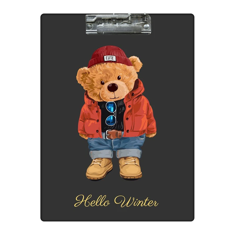 تخته شاسی طرح تدی خوشتیپ با لیاس زمستونی کد 2613697 سایز A4