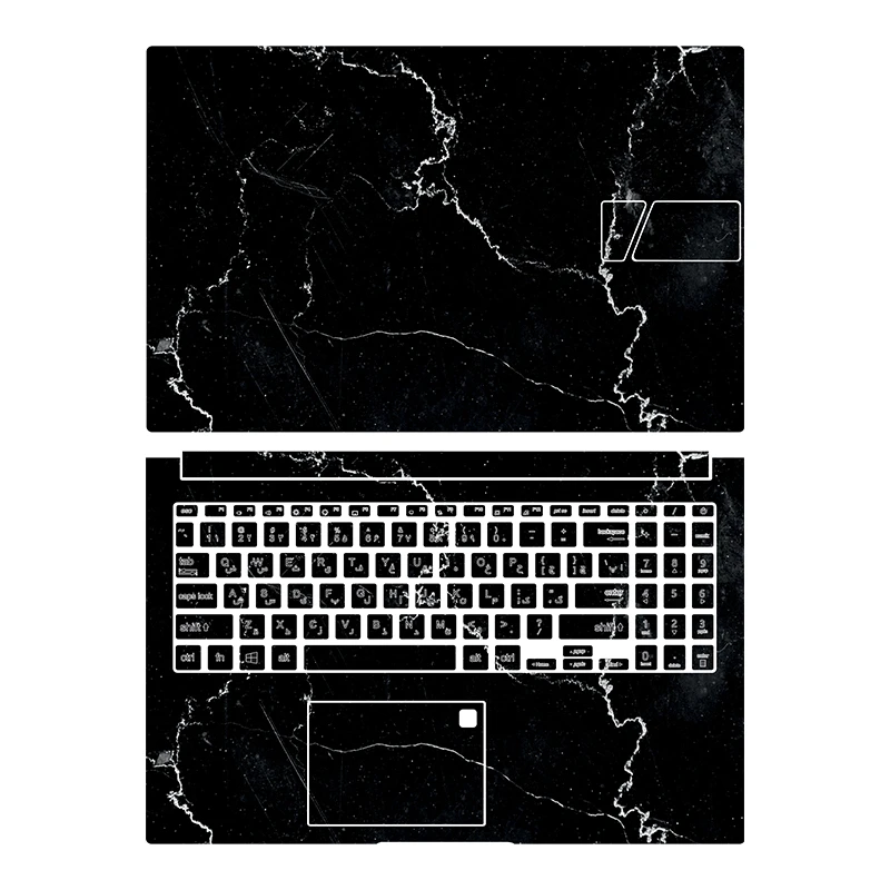 استیکر لپ تاپ توییجین و موییجین مدل Marble 07 مناسب برای لپ تاپ ایسوس Vivobook 15 X 1504V به همراه برچسب حروف فارسی کیبورد