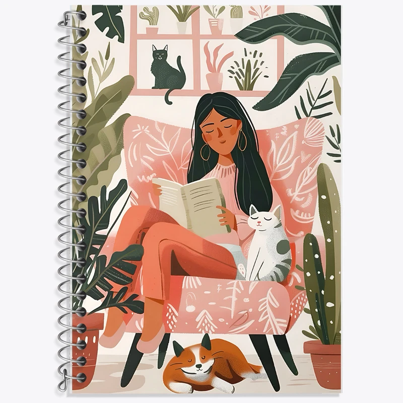 دفتر زبان 50 برگ خندالو مدل دو خط طرح دخترانه کد F7382