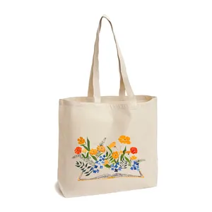 کیف دوشی پارچه ای طرح کتاب گل مدل 43