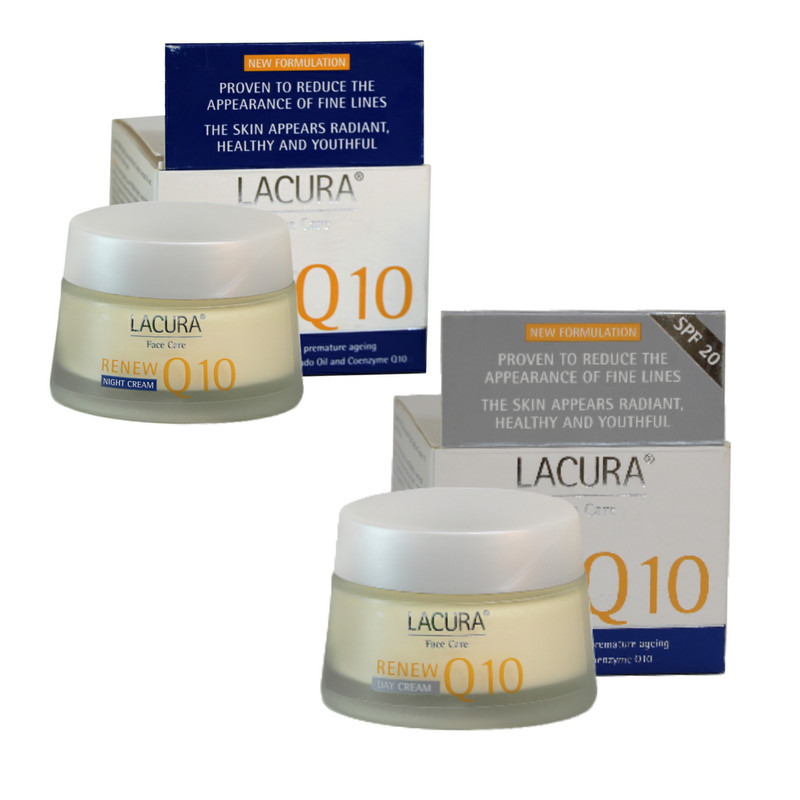 مجموعه کرم ضد چروک روز و شب لاکورا مدل Q10 حجم 50 میلی لیتر