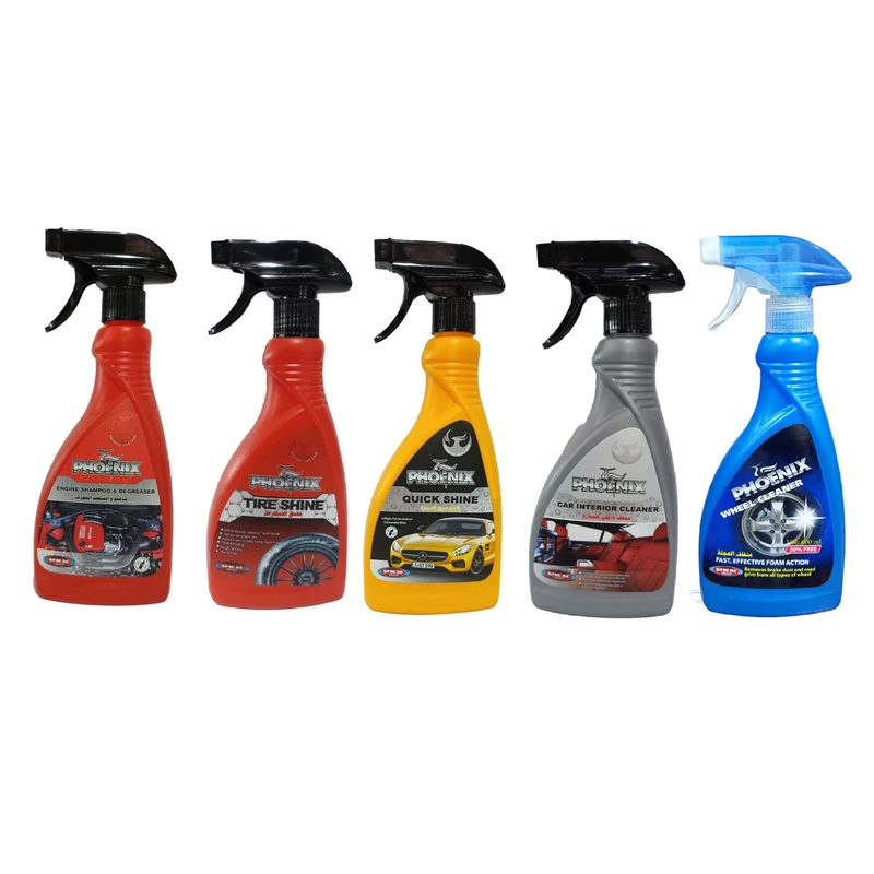 اسپری کارواش خودرو فونیکس مدلFX-008 حجم 600 میلی لیتر مجموعه 5 عددی
