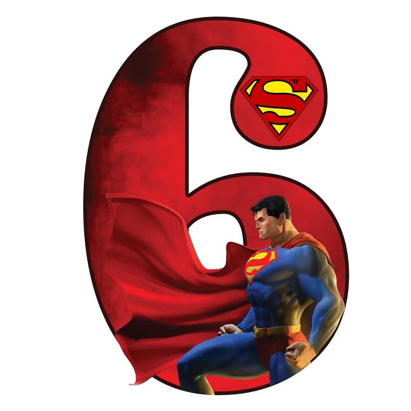   استند رومیزی تولد مدل عدد 6 طرح سوپرمن کد 1229