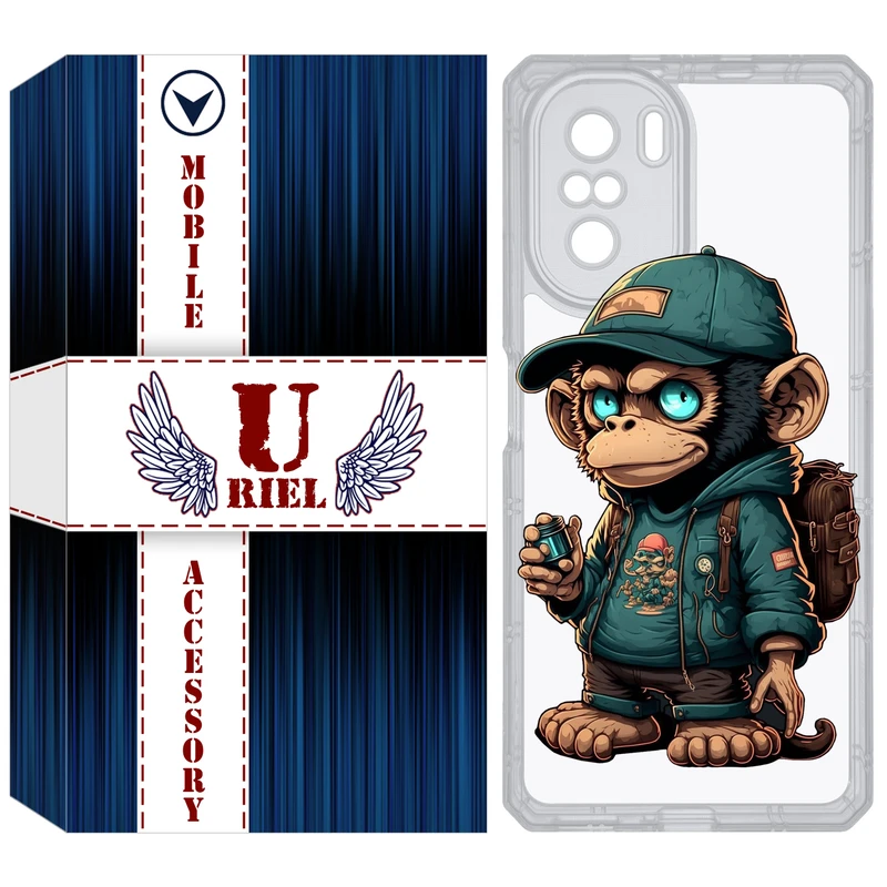 کاور یوریل مدل Clear کد 36 طرح میمون مناسب برای گوشی موبایل شیائومی Poco F3 / Redmi K40 / Mi 11i