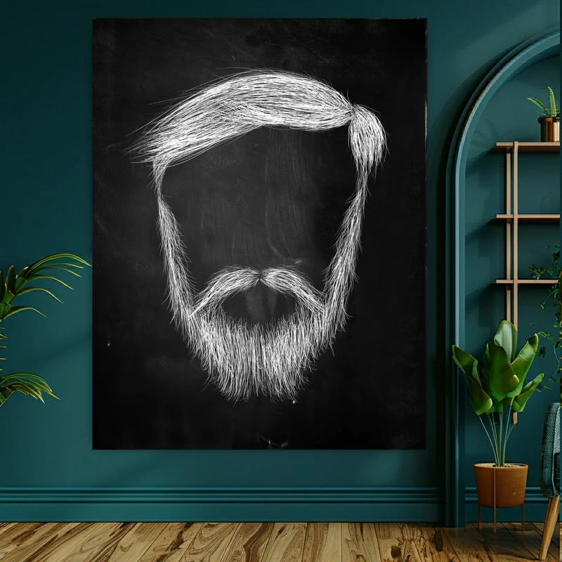  پوستر طرح مخمل آرایشگاه مردانه مدل ریش و سیبیل(2) کد FP104837