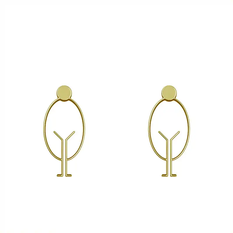 گوشواره طلا 18 عیار زنانه مدوپد مدل درخت کد GA1-15764