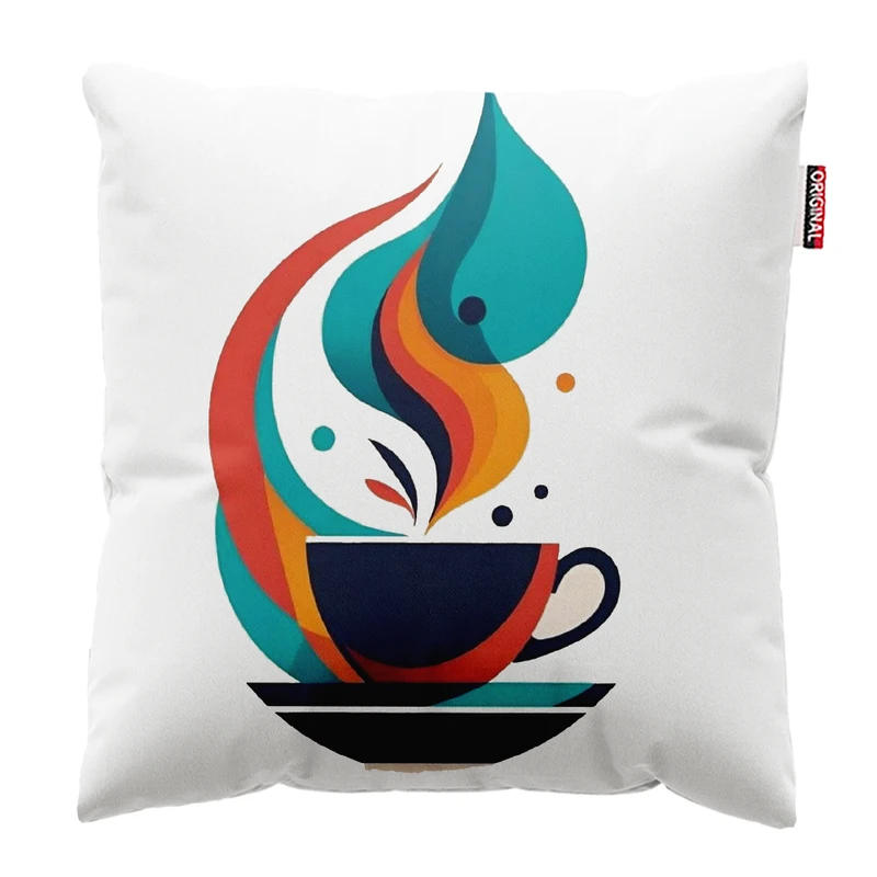 کوسن پاد آفرین طرح قهوه کافی کافه coffee کد 3947 سایز 40*40 سانتی متر