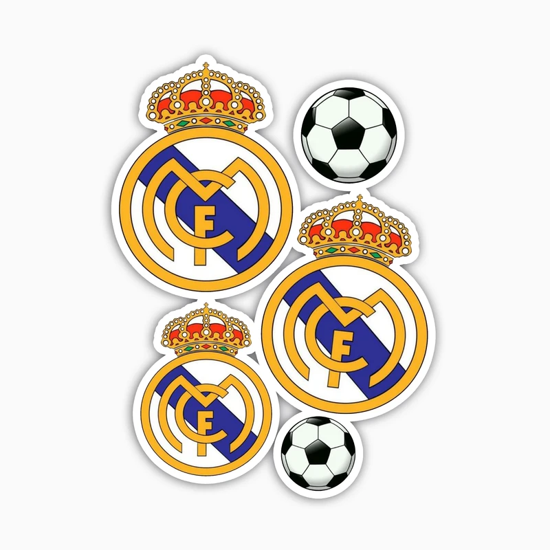 استیکر لپ تاپ و موبایل بووم طرح Real Madrid کد NY15 مجموعه 5 عددی
