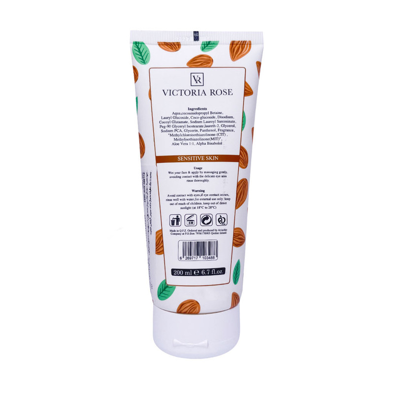 ژل شستشو صورت ویکتوریا رز مدل almond حجم 200 میلی لیتر ژل شستشو صورت ویکتوریا رز مدل almond حجم 200 میلی لیتر