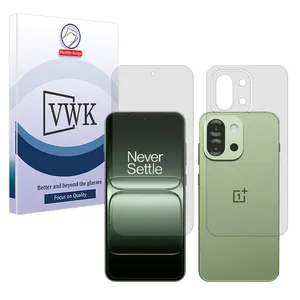 محافظ صفحه نمایش شفاف وی دبلیو کی مدل Tough مناسب برای گوشی موبایل وان پلاس 13s به همراه محافظ پشت گوشی