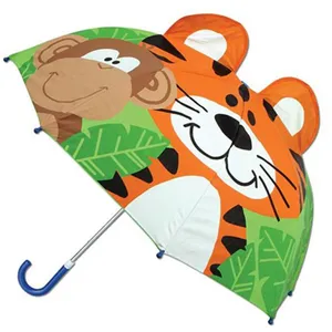 چتر بچگانه مدل سه بعدی طرح ببر و قورباغه خندان کد P