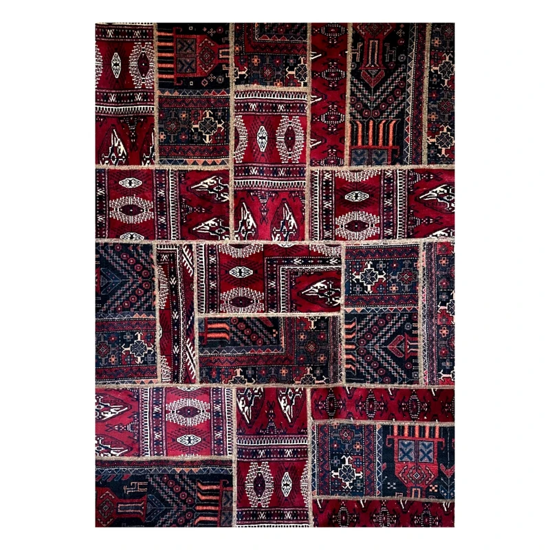 کلاژ فرش دستبافت چهار متری مدل چهل تکه کد 01