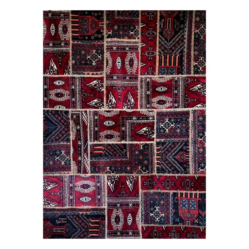 کلاژ فرش دستبافت چهار متری مدل چهل تکه کد 01 کلاژ فرش دستبافت چهار متری مدل چهل تکه کد 01