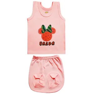 ست تاپ و شورت نوزادی کارانس طرح یلدا مدل SSPST-4016