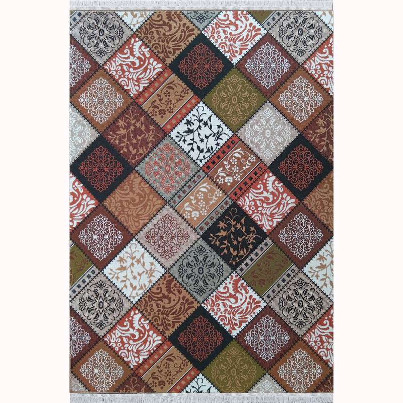 گلیم ماشینی ستاره طلایی ملت مدل خشتی کد 152