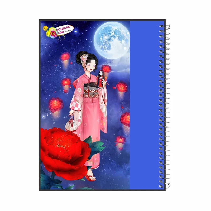 دفتر مشق 100 برگ گلبرگ طرح انیمه دخترانه کد 3755
