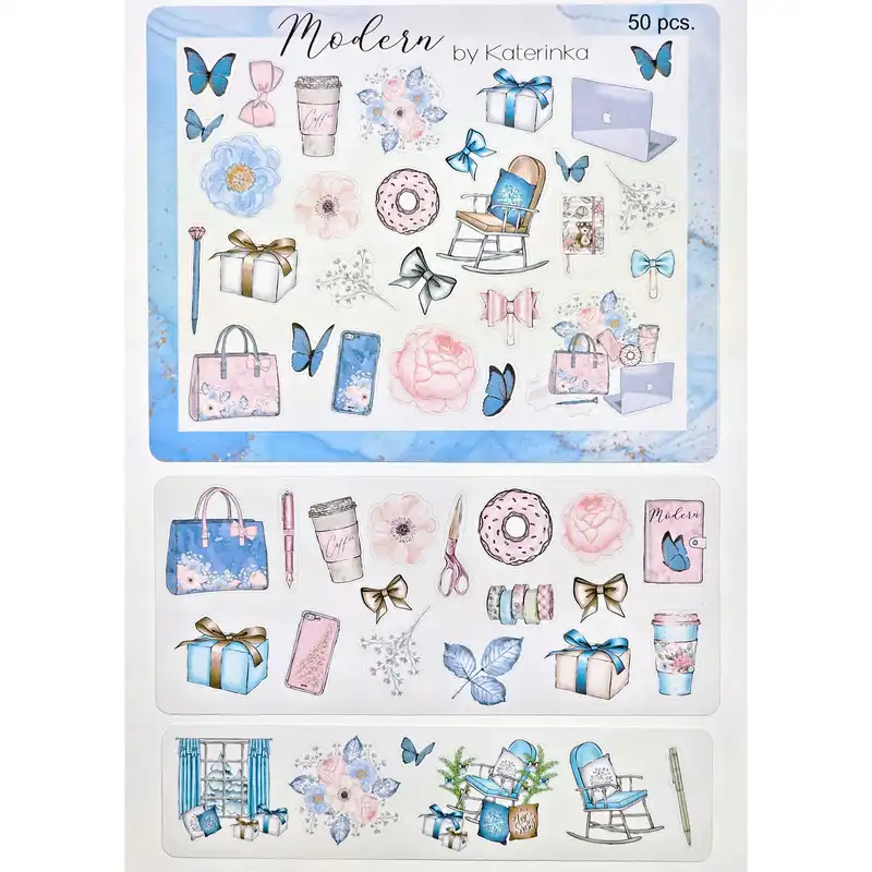 برچسب کاترینکا طرح برش خورده بولت ژورنال و اسکرپ بوک مدل Modern بسته 50 عددی