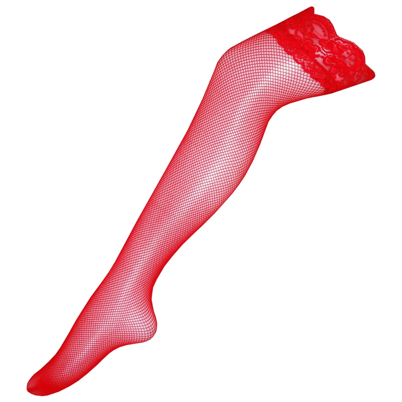 جوراب ساق بلند زنانه مدل توری گیپوری ژله دار کد Re5