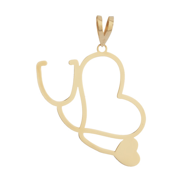 آویز گردنبند طلا 18 عیار زنانه مایا ماهک مدل MM1810 طرح گوشی پزشکی