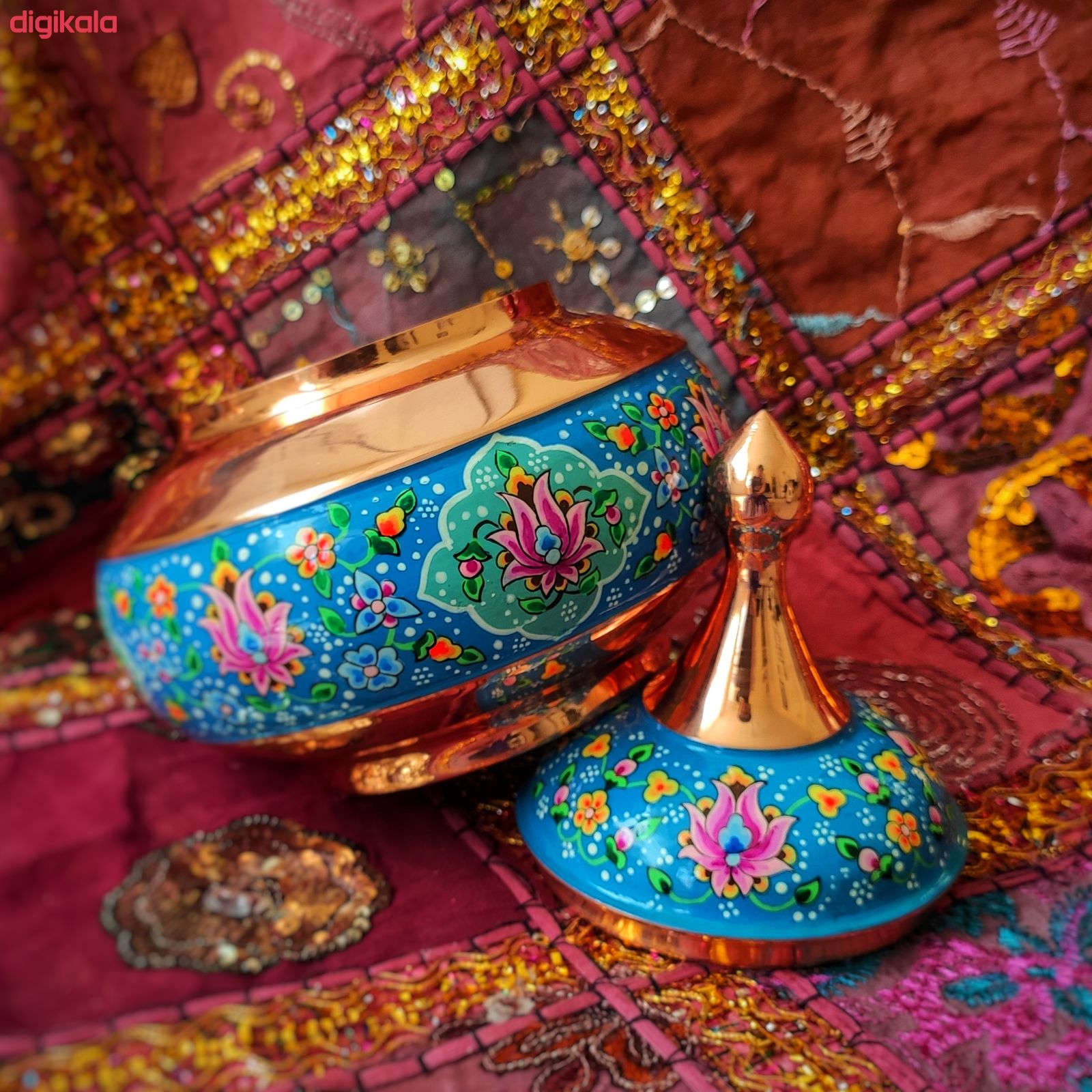 ست گلدان و شکلات خوری میناکاری طرح پرداز کد st25 مجموعه سه عددی main 1 4