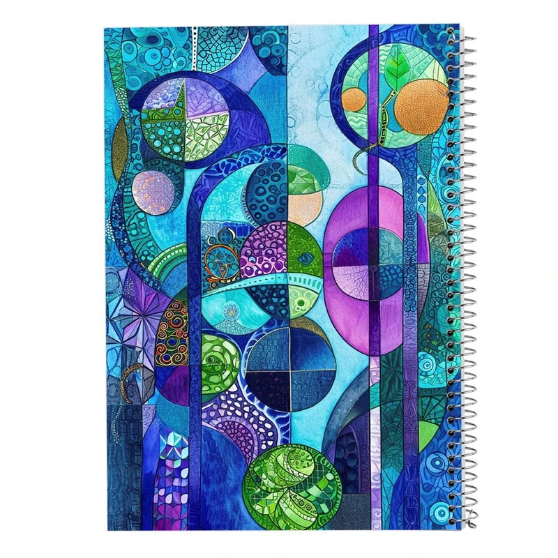 دفتر ژورنال نویسی 50 برگ مدوپد مدل نقطه ای طرح اشکال فانتزی کد DF16076