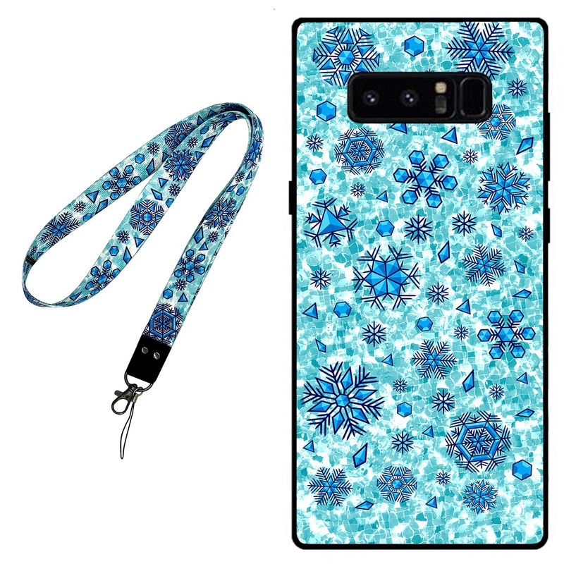کاور مگافون طرح برف مدل 0014 مناسب برای گوشی موبایل سامسونگ Galaxy Note 8 به همراه بند گردنی 