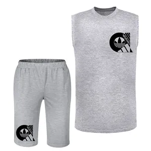 ست تاپ و شلوارک مردانه مدل J06 رنگ طوسی