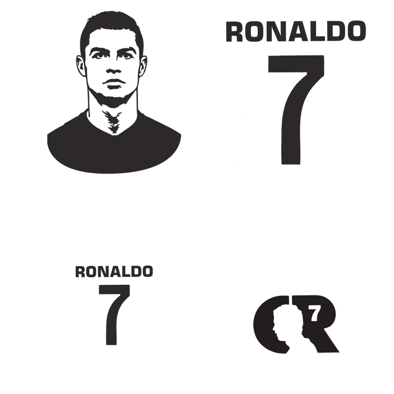 استیکر پارچه و لباس مدل حرارتی طرح رونالدو مجموعه 4 عددی