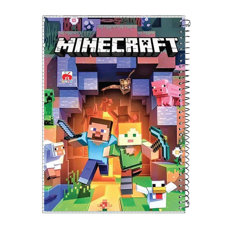 دفتر مشق 100 برگ آلما طرح ماینکرفت مدل طلقی کد 7187