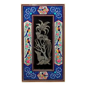 تابلو قلم زنی طرح گل و مرغ کد 3419-2