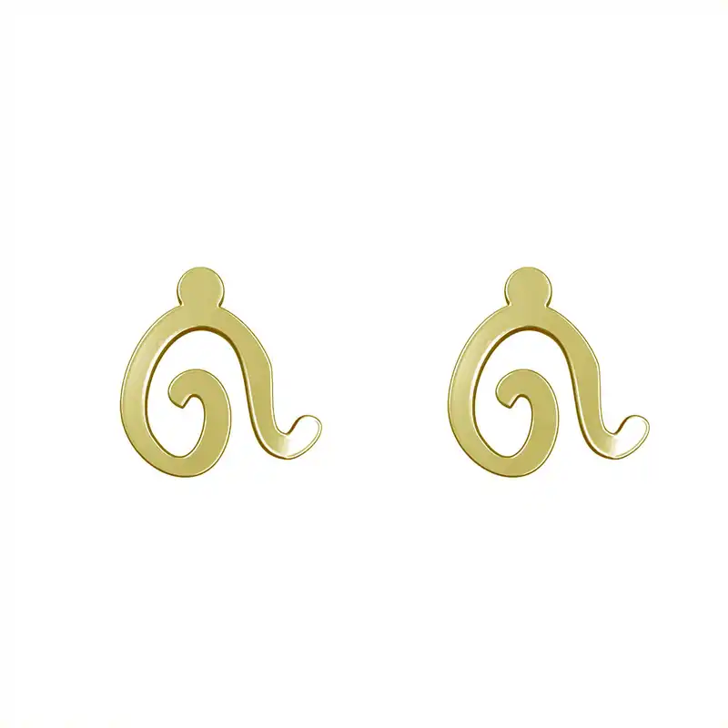 گوشواره طلا 18 عیار زنانه مدوپد مدل هندسی کد GA1-16134