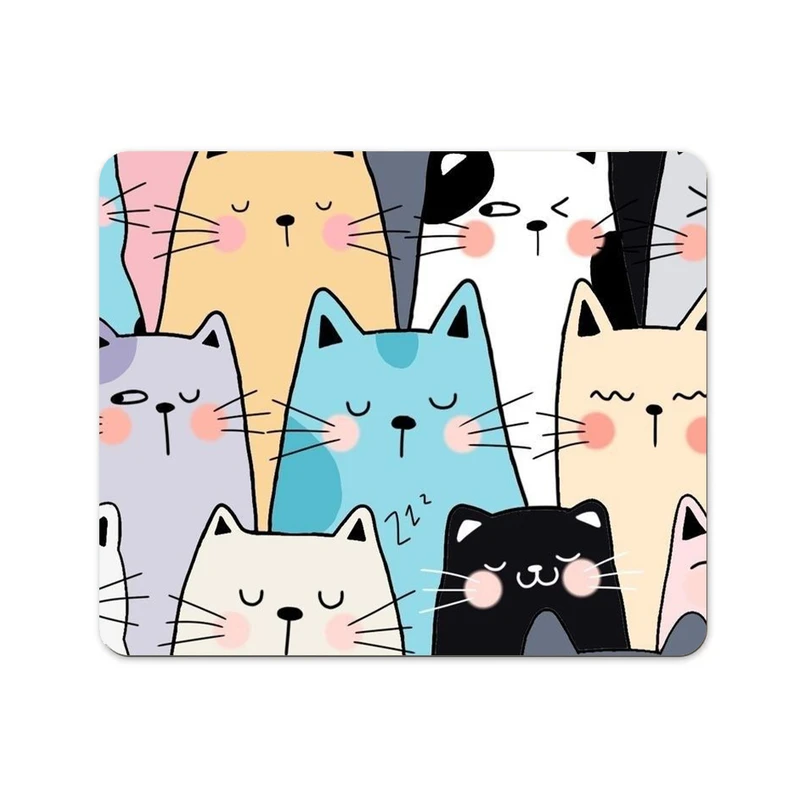 ماوس پد پاد آفرین مدل گربه های رنگارنگ کیوت کد 610 سایز 24*19 سانتی متر