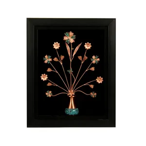 تابلو فیروزه کوبی طرح گل و گلدان