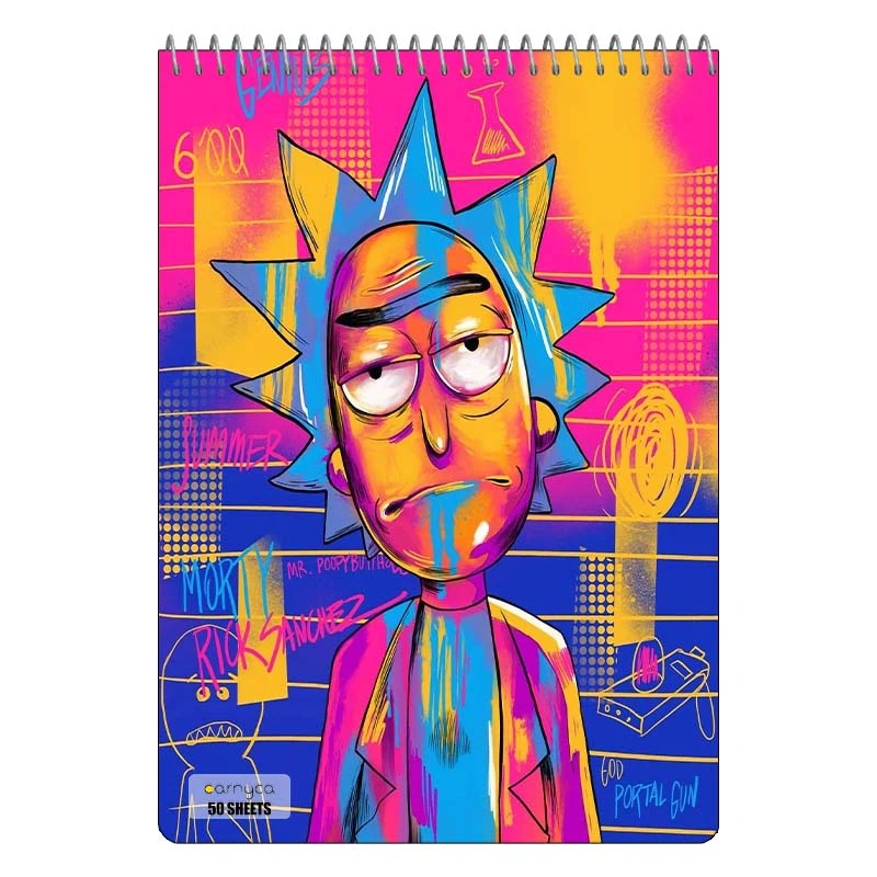 دفتر نقاشی 50 برگ سیمی کارنیکا طرح ریک و مورتی Rick and Morty کد 20462