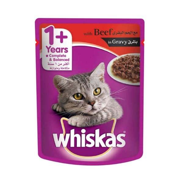 غذای پوچ گربه ویسکاس مدل Beef in Gravy وزن 85 گرم