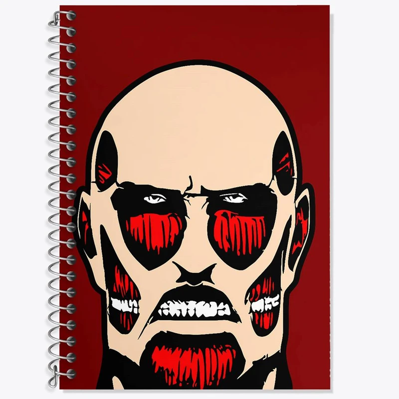 دفتر زبان 50 برگ خندالو مدل سه خط طرح تایتان غول آسا انیمه اتک آن تایتان Attack on Titan کد 10977