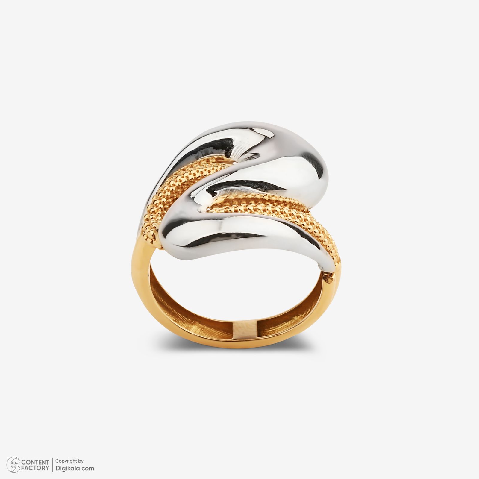 انگشتر طلا کم اجرت 18 عیار زنانه گلدم مدل R344011 سایز 59 -  - 3