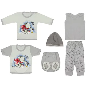 ست 5 تکه لباس نوزادی مدل خرس و پنگوئن کد 1006