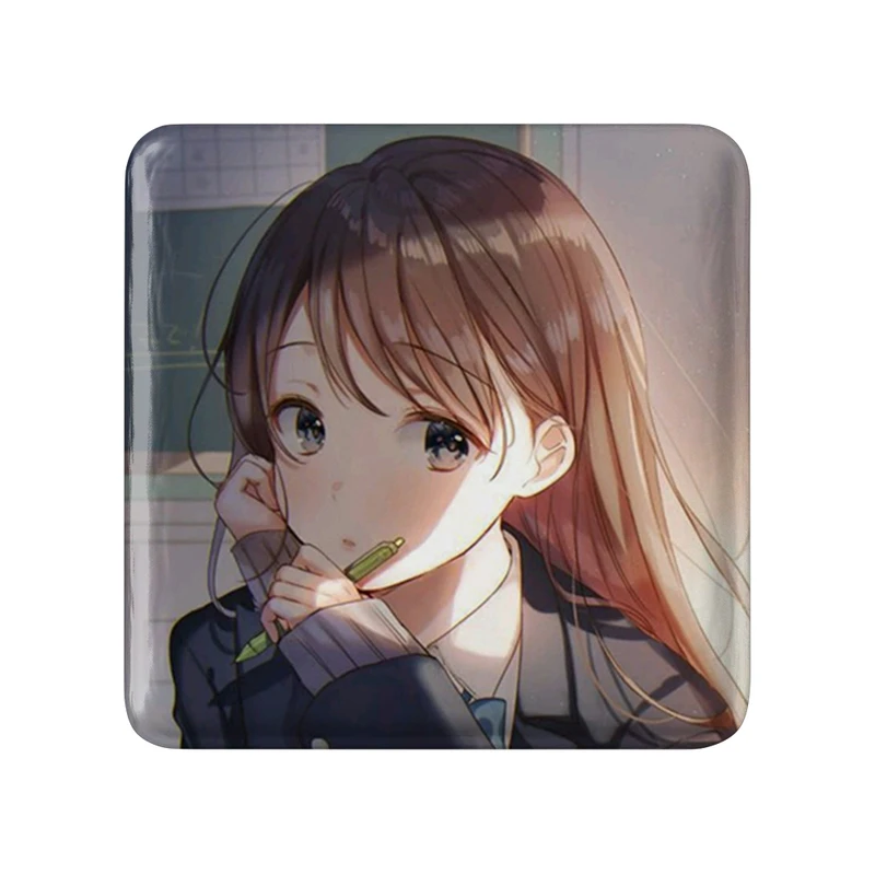 مگنت خندالو طرح دختر انیمه ای  مدل مربعی کد 18069