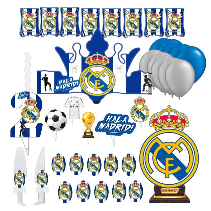 مجموعه 38 عددی تم تولد مدل فوتبالی طرح رئال مادرید کد 02