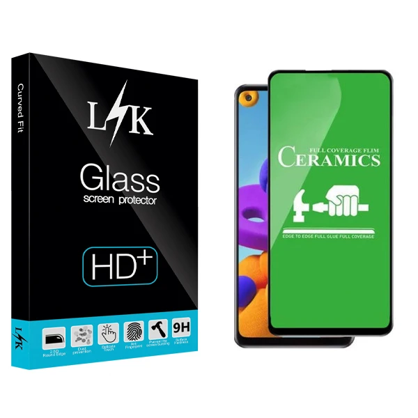 محافظ صفحه نمایش سرامیکی ال کی مدل Hard glass مناسب برای گوشی موبایل سامسونگ Galaxy A21