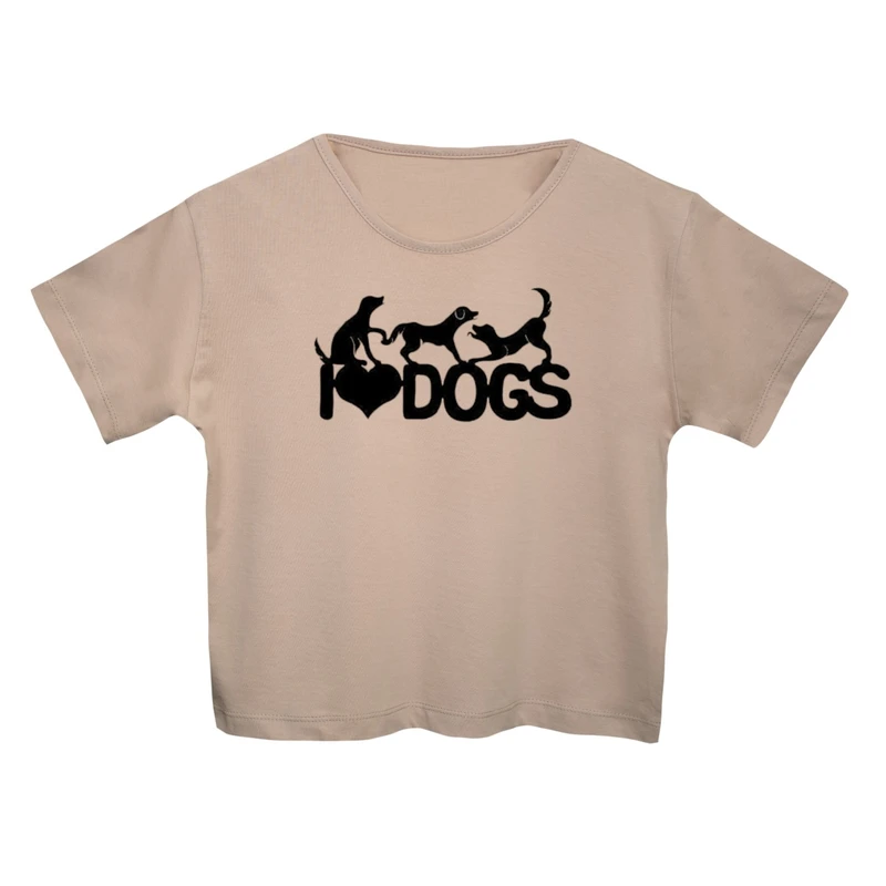 کراپ‌تی شرت آستین کوتاه زنانه مدل سگ کد 7