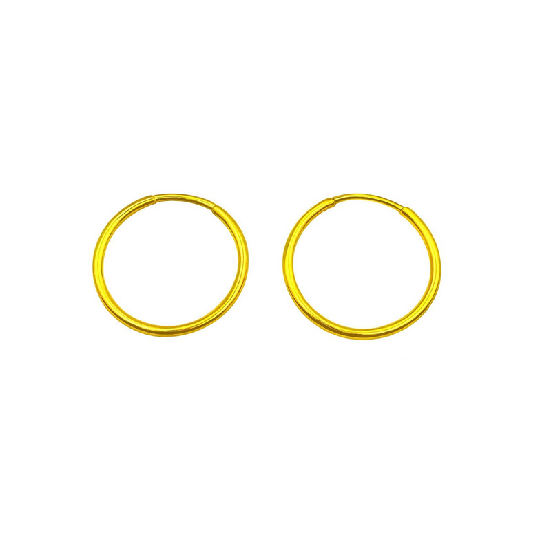 گوشواره حلقه‌ای طلا کم اجرت  18 عیار زنانه زرلاین مدل ساده کد E-500047