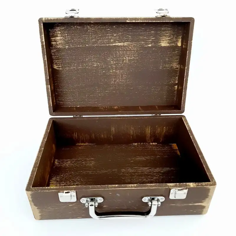 جعبه هدیه چوبی مدل چمدان طرح نقاشی کد WS132